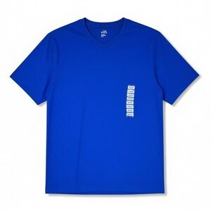 4/$20 NWT John Ashford JA Blue V Neck Tee Shirt Small Soft Cotton Blend